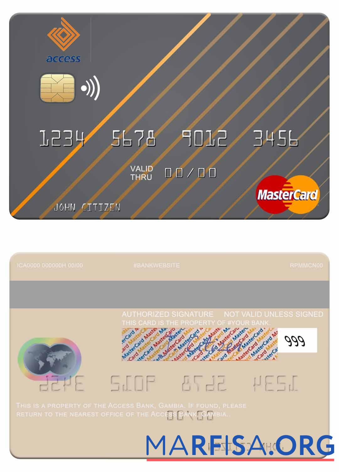 Realistic Gambia Access Bank mastercard real example